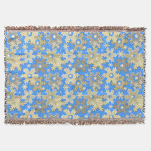 Christmas holiday festive winter snowflakes bright throw blanket