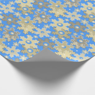 Christmas holiday festive winter snowflakes bright wrapping paper