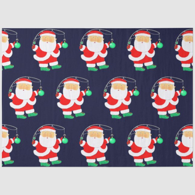 Christmas Holiday Fishing Tissue Paper (Front)