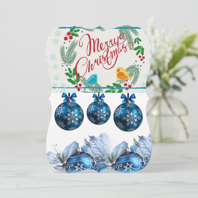 Christmas Holiday Flat Greeting Card (Standing Front)