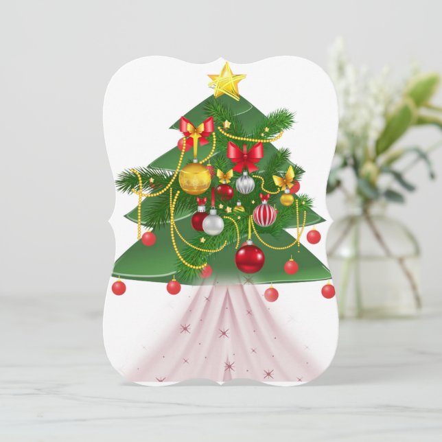 Christmas Holiday Flat Greeting Card (Standing Front)