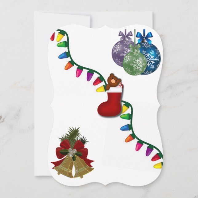 Christmas Holiday Flat Greeting Card (Front)