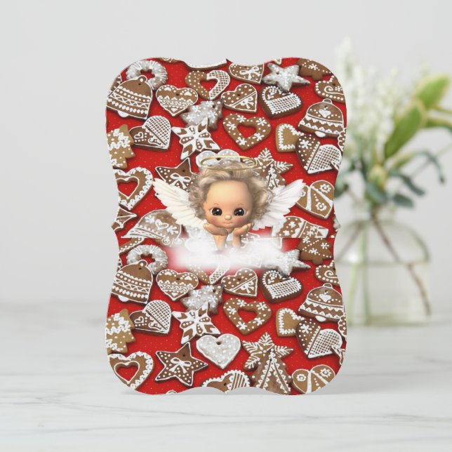 Christmas Holiday Flat Greeting Card, Angel Card (Standing Front)