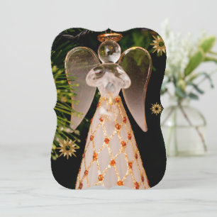 Christmas Holiday Flat Greeting Card, Angel Card