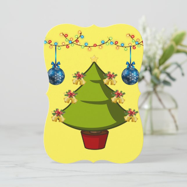 Christmas Holiday Flat Greeting Card, Card (Standing Front)