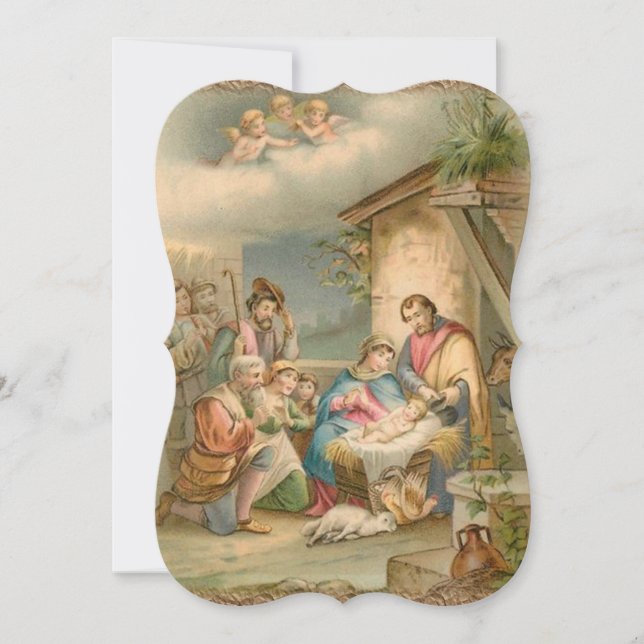 Christmas Holiday Flat Greeting Card, Jesus Christ Card (Front)