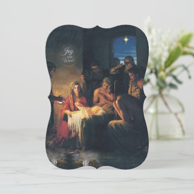 Christmas Holiday Flat Greeting Card, Jesus Christ Card (Standing Front)