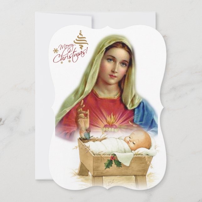 Christmas Holiday Flat Greeting Card, Jesus Christ Card (Front)