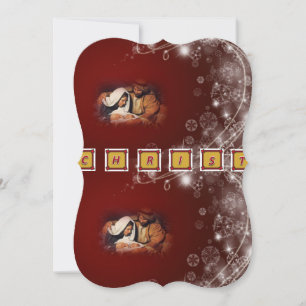 Christmas Holiday Flat Greeting Card, Jesus Christ Card