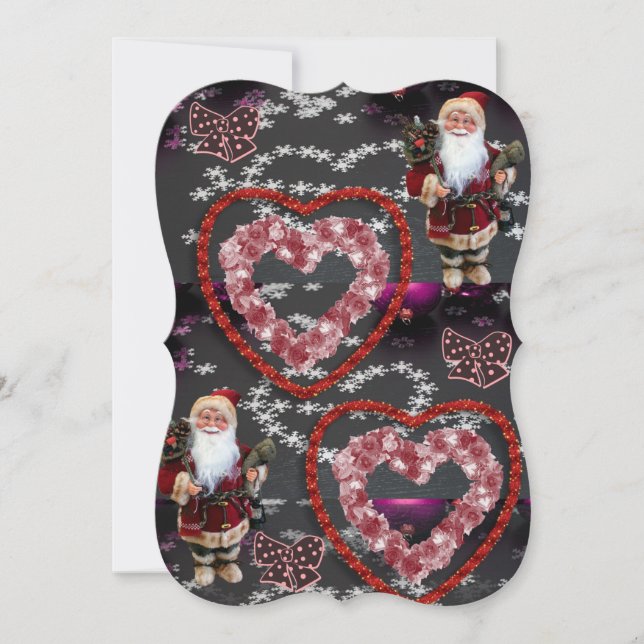 Christmas Holiday Flat Greeting Card, Santa Card (Front)