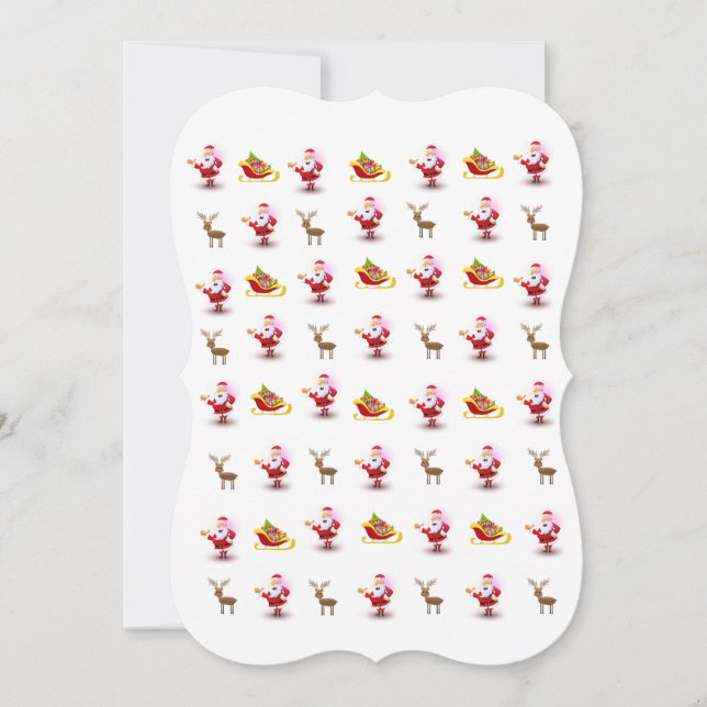 Christmas Holiday Flat Greeting Card, Santa Card (Front)