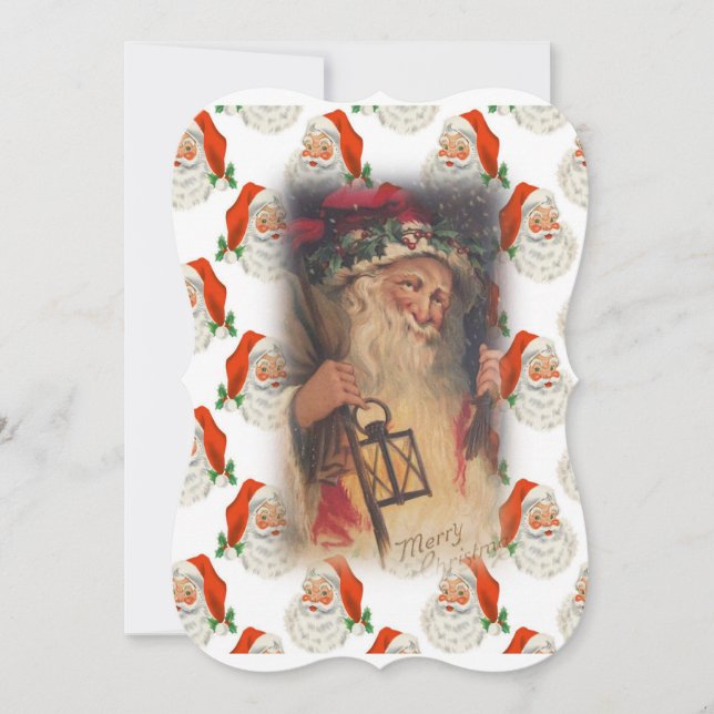 Christmas Holiday Flat Greeting Card, Santa Card (Front)