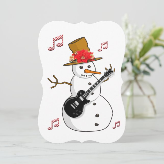 Christmas Holiday Flat Greeting Card, Snowman Card (Standing Front)