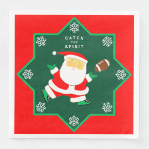 Christmas Holiday Football Party Napkin