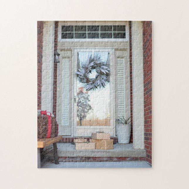 Christmas Holiday Front Door Jigsaw Puzzle (Vertical)