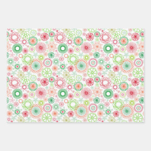 Christmas- Holiday geometric spirals  Wrapping Paper Sheet