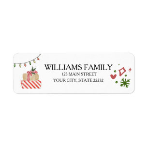 Christmas Holiday Gift  Address Label