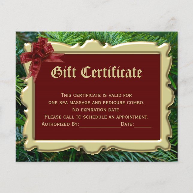 Christmas Holiday Gift Certificate Printing 2-Side (Front)