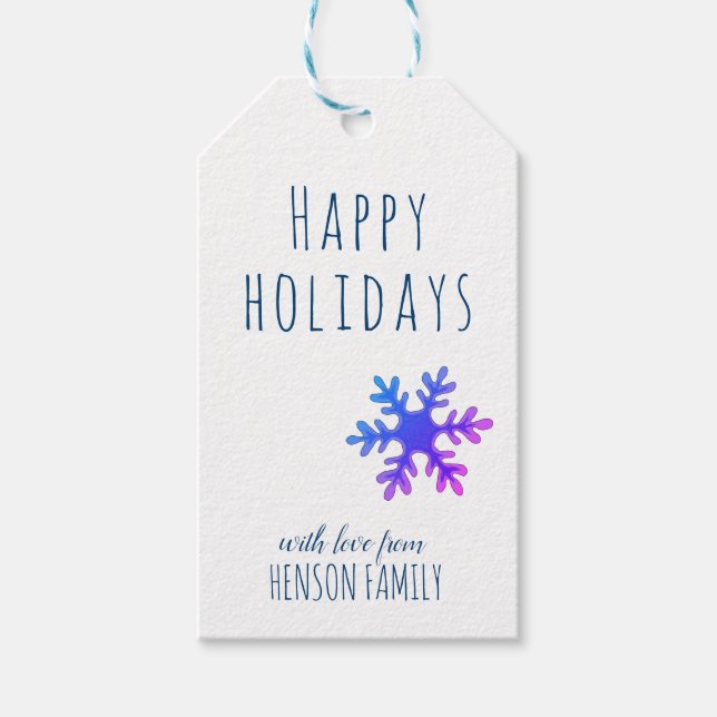 Christmas Holiday Gift Tag - Festive Snowflake (Front)