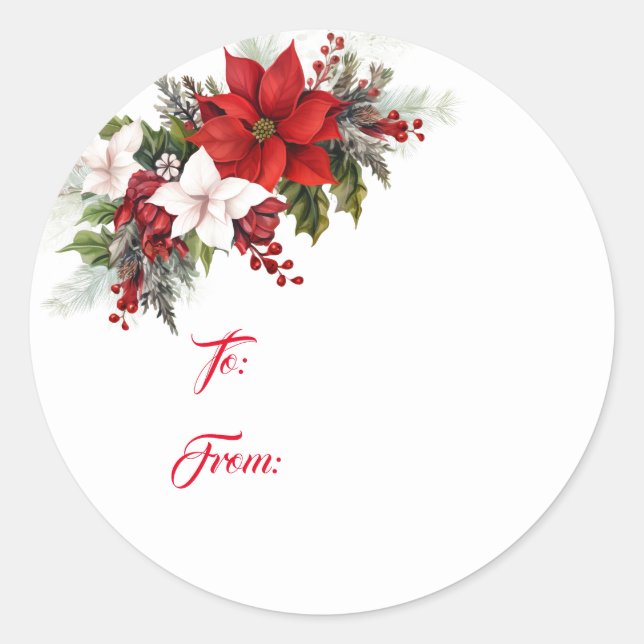 Christmas Holiday Gift Tag Sticker (Front)