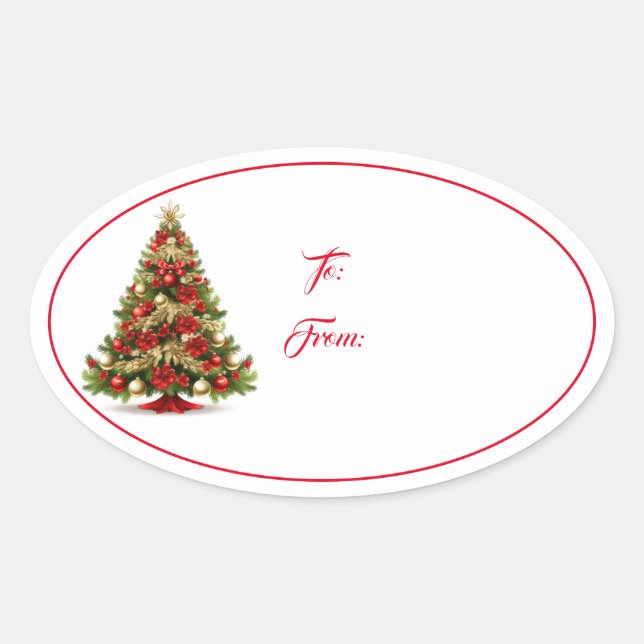 Christmas Holiday Gift Tag Sticker (Front)