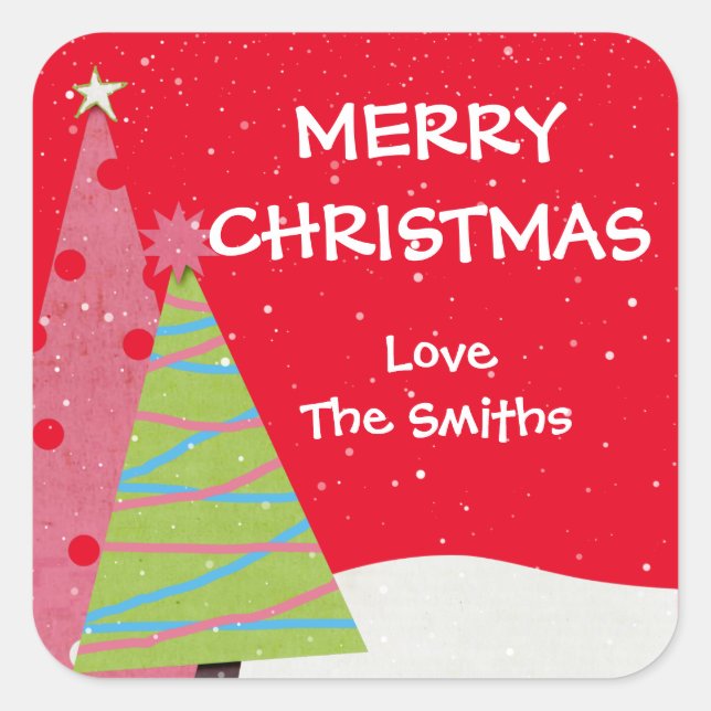Christmas Holiday Gift Tag Sticker (Front)