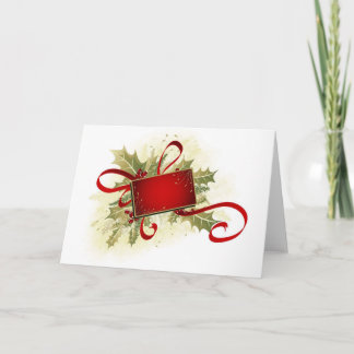 Christmas Holiday Gift Tag with Holly Card