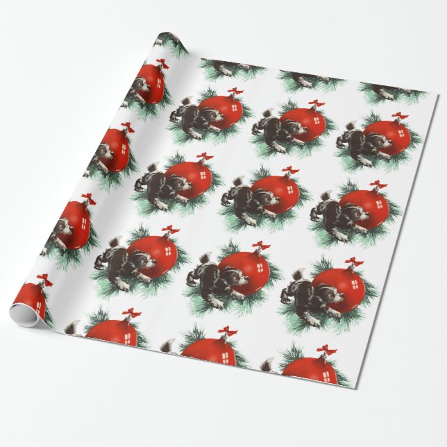 Christmas Holiday Gift Wrapping for Dog Lovers Paper (Unrolled)