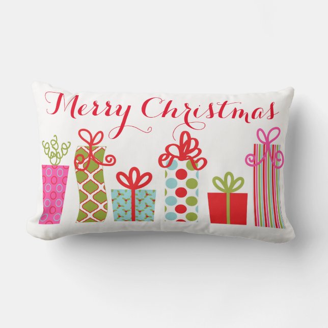 Christmas Holiday Gifts Lumbar Cushion (Front)