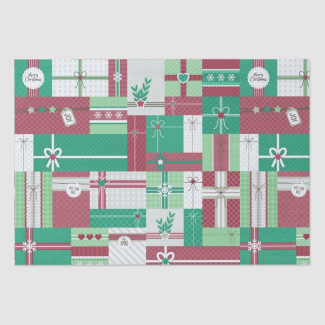 Christmas holiday gifts mosaic tissue paper (Front)