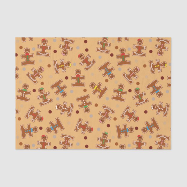 Christmas Holiday Gingerbread Autism Awareness Tissue Paper (Front)