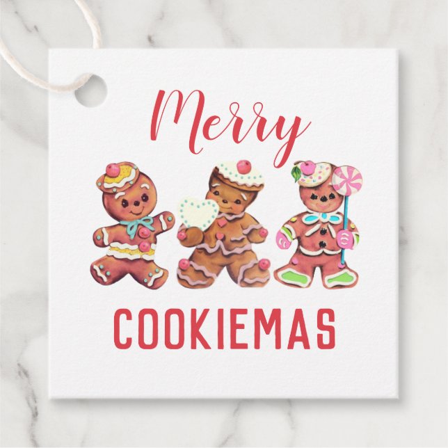 Christmas Holiday Gingerbread Cookie Tags (Front)