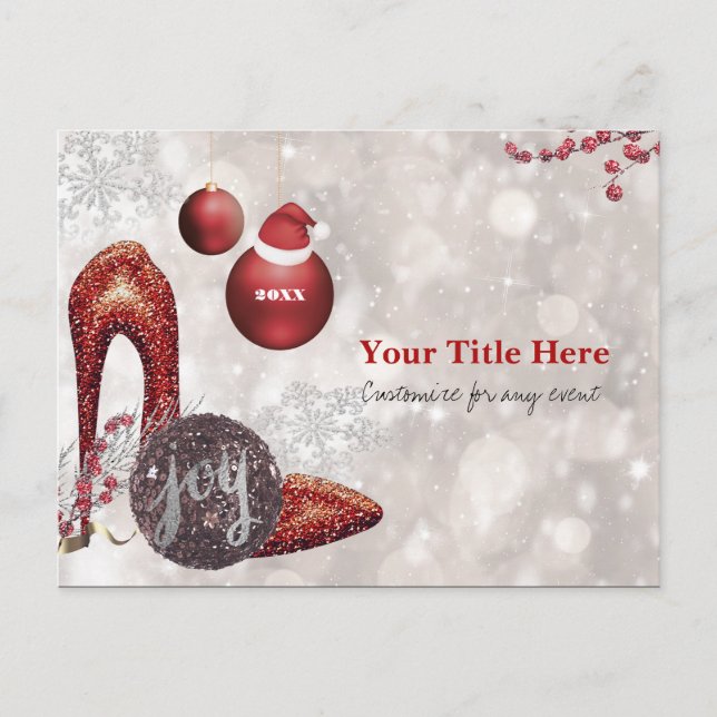 Christmas Holiday Glamour Party Invitation Event (Front)