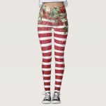 Christmas Holiday Glitter Pine Poinsettia Red Leggings<br><div class="desc">This design may be personalised by choosing the Edit Design option. You may also transfer onto other items. Contact me at colorflowcreations@gmail.com or use the chat option at the top of the page if you wish to have this design on another product or need assistance with this design. Glitter look...</div>