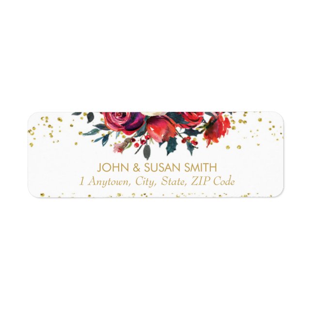 Christmas holiday glitter return address labels (Front)