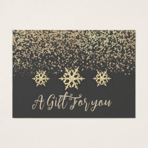 Christmas/holiday gold confetti gift certificate