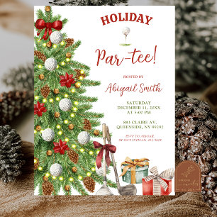 Christmas Holiday Golf Partee Invitation