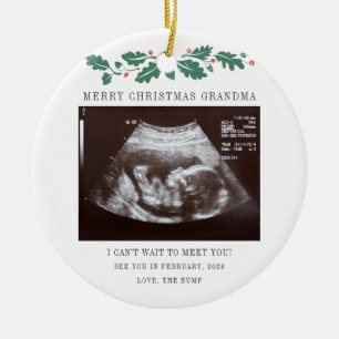 Christmas Holiday Grandma Keepsake Ultrasound Ceramic Tree Decoration
