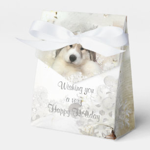 Christmas Holiday Great Pyrenees Pup Watercolor Favour Box