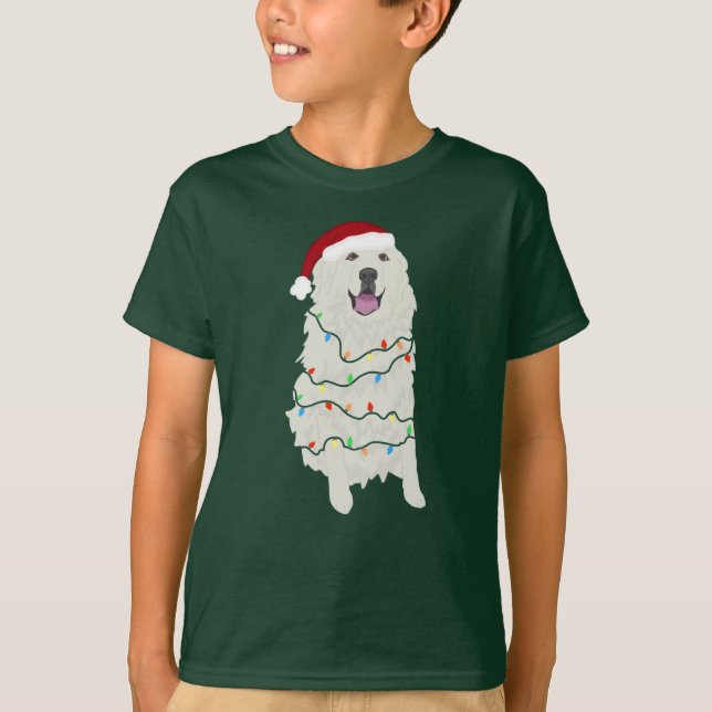 Christmas Holiday Great Pyrenees T-Shirt (Front)