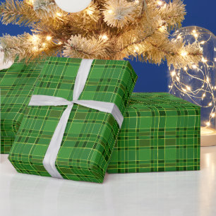 Christmas Holiday Green and Gold Wrapping Paper