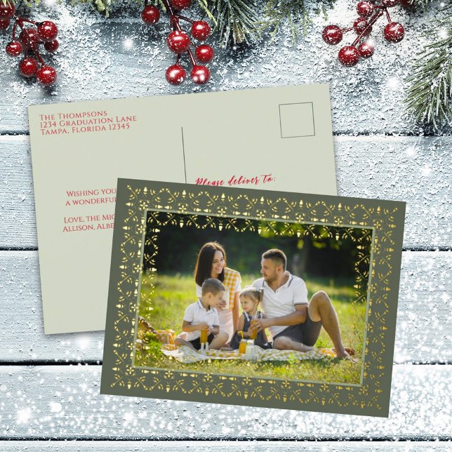 Christmas Holiday Green Snowflake Classic 1 Photo (Creator Uploaded)