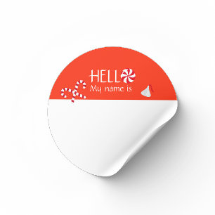 Christmas Holiday Hello Name Tag Badge