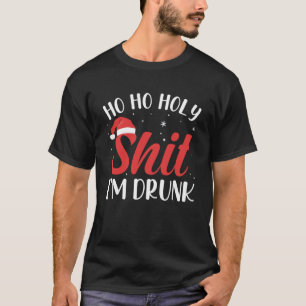Christmas Holiday Ho Ho Holy Drinking Santa Claus T-Shirt