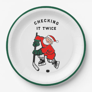 Christmas Holiday Hockey Party Paper Plates Napkin