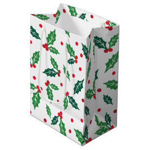 Christmas Holiday Holly Gift Bag