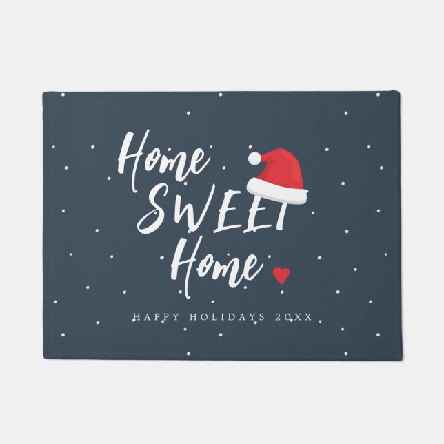 Christmas holiday home sweet home custom  doormat (Front)