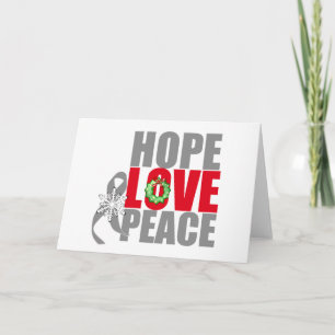 Christmas Holiday Hope Love Peace Brain Cancer Card