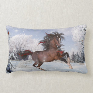 Christmas Holiday Horse Throw Pillow