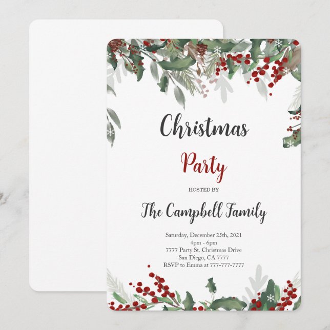 Christmas Holiday Invitation (Front/Back)